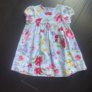 Tommy Hilfiger toddler girl floral print cap sleeve dress size 12-18M EUC